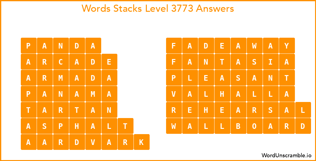 Word Stacks Level 3773 Answers