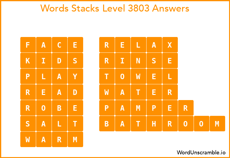 Word Stacks Level 3803 Answers