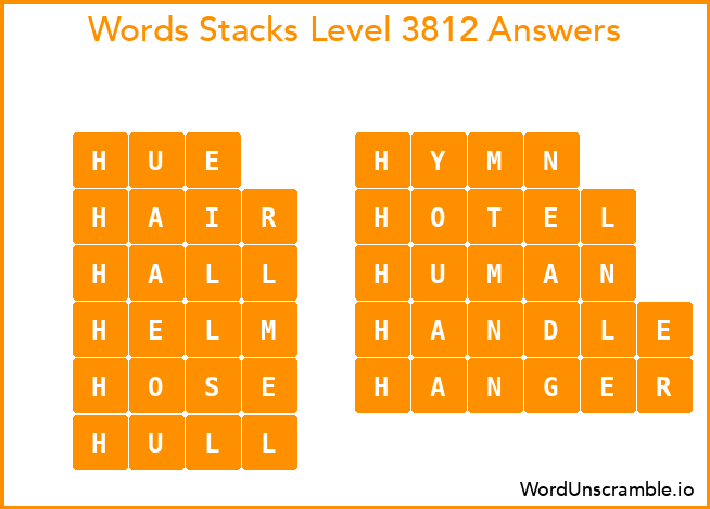 Word Stacks Level 3812 Answers