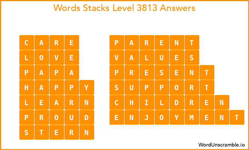 Word Stacks Level 3813 Answers
