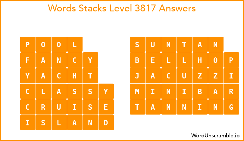 Word Stacks Level 3817 Answers
