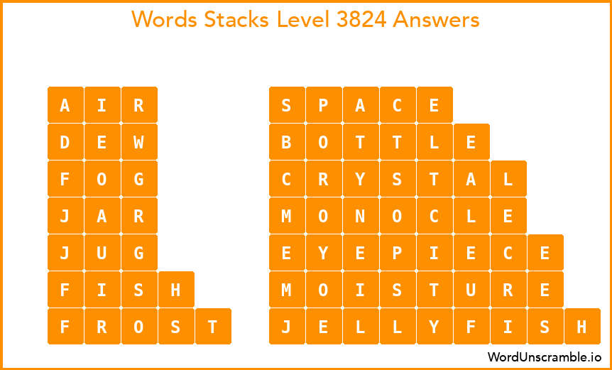 Word Stacks Level 3824 Answers