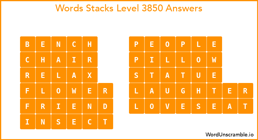 Word Stacks Level 3850 Answers