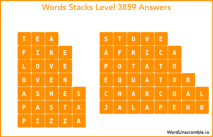 Word Stacks Level 3859 Answers