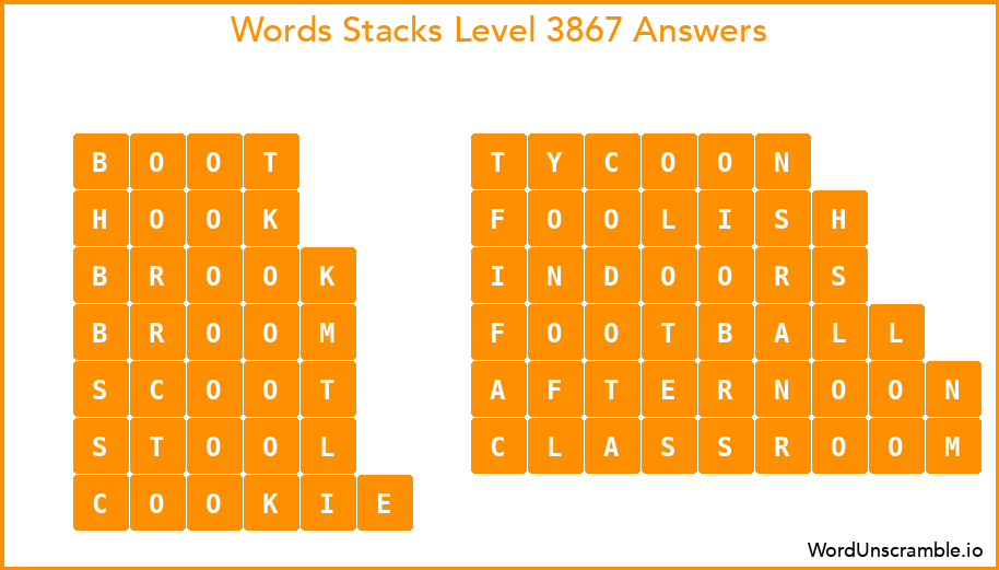 Word Stacks Level 3867 Answers