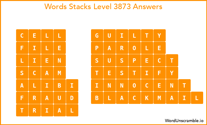 Word Stacks Level 3873 Answers