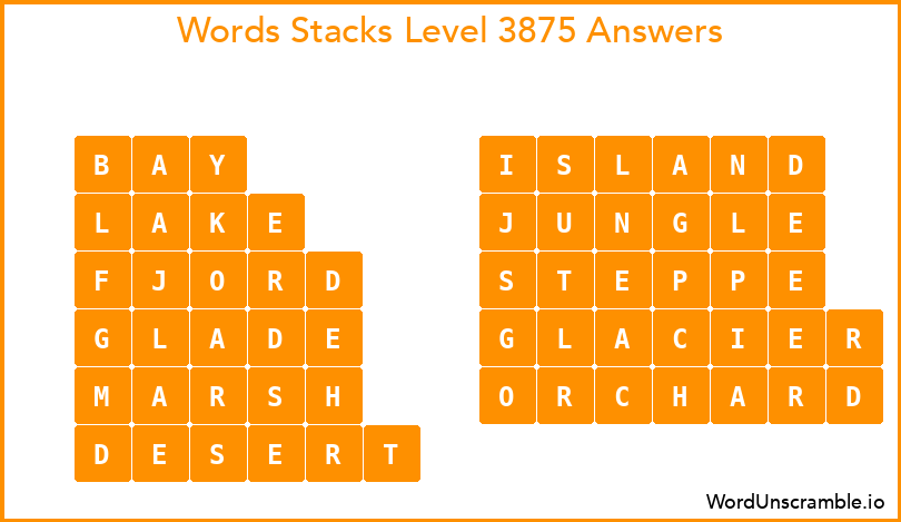 Word Stacks Level 3875 Answers