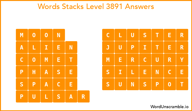 Word Stacks Level 3891 Answers