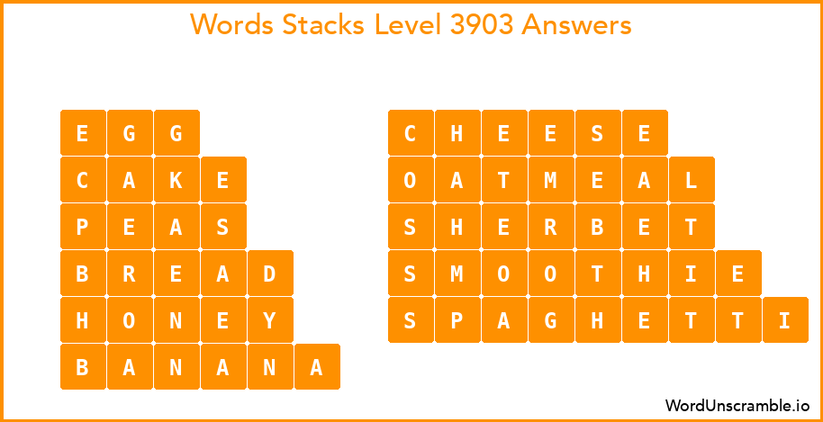 Word Stacks Level 3903 Answers