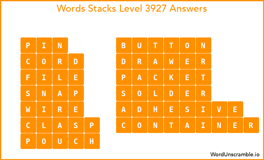Word Stacks Level 3927 Answers