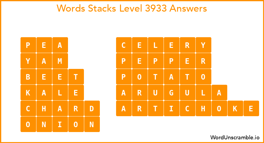 Word Stacks Level 3933 Answers