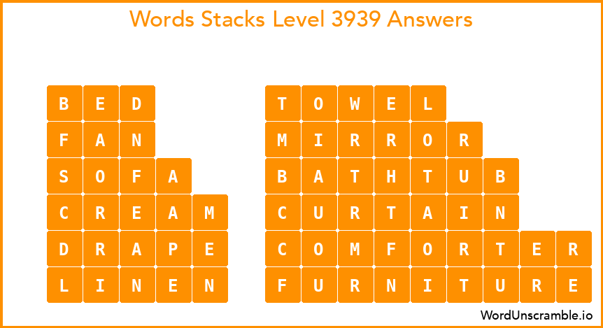 Word Stacks Level 3939 Answers