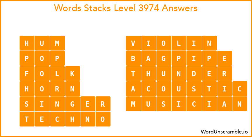 Word Stacks Level 3974 Answers