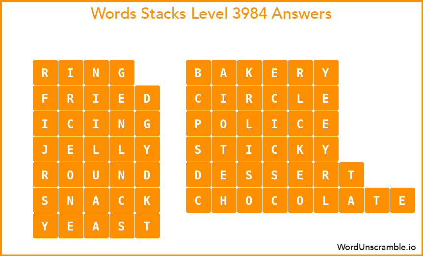 Word Stacks Level 3984 Answers