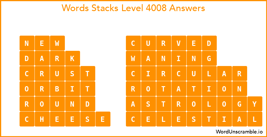 Word Stacks Level 4008 Answers