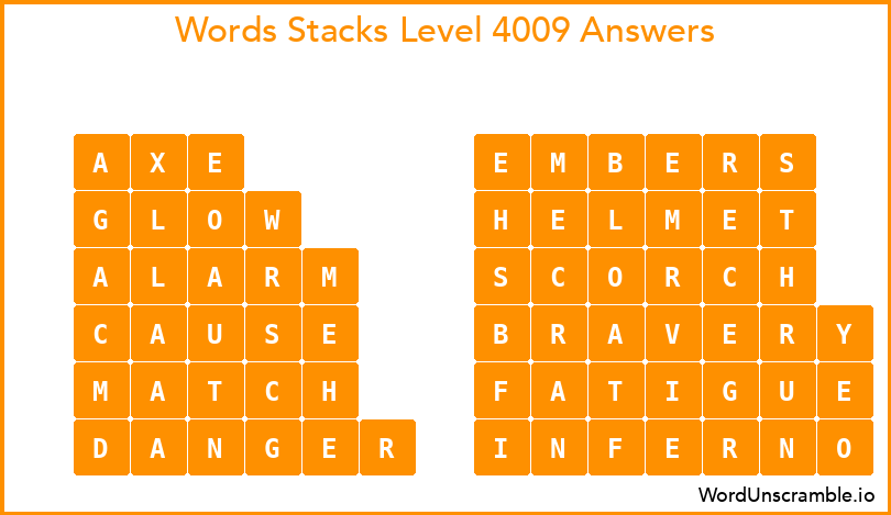 Word Stacks Level 4009 Answers