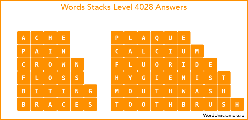 Word Stacks Level 4028 Answers