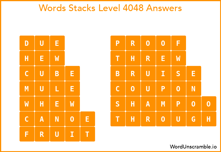 Word Stacks Level 4048 Answers