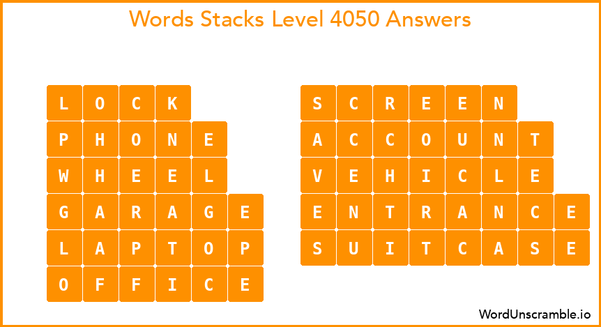 Word Stacks Level 4050 Answers