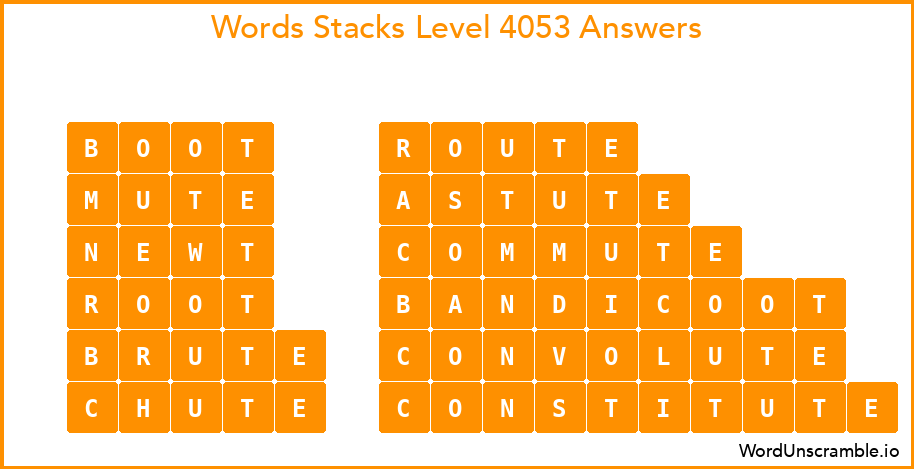 Word Stacks Level 4053 Answers