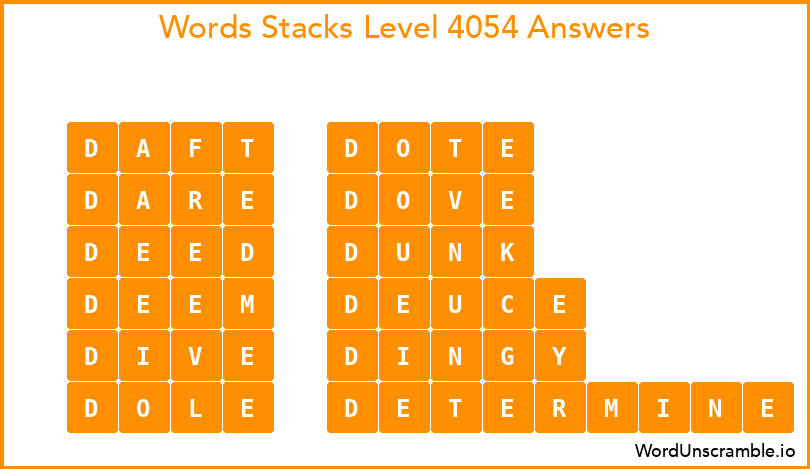 Word Stacks Level 4054 Answers