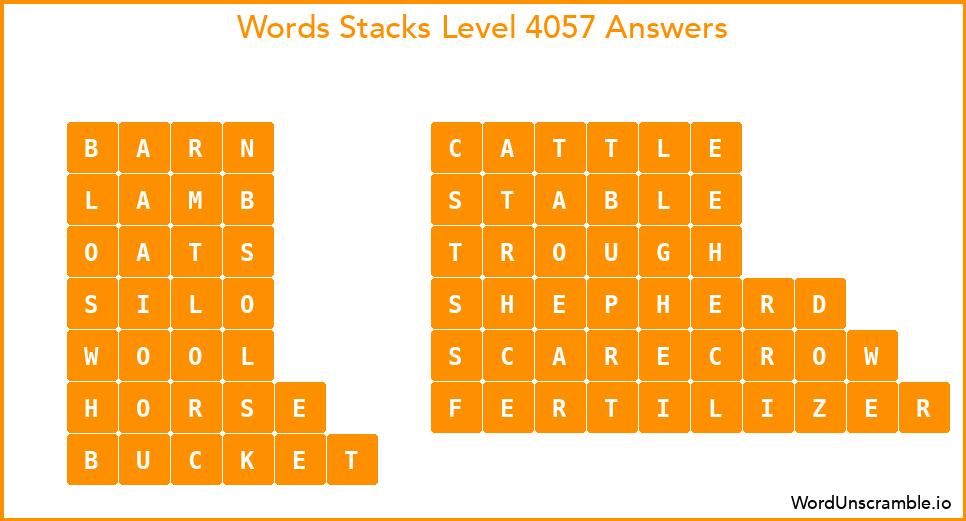 Word Stacks Level 4057 Answers