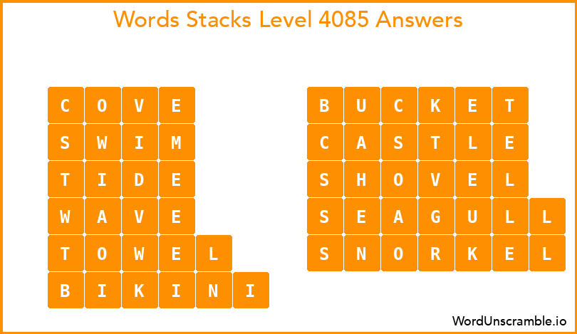 Word Stacks Level 4085 Answers