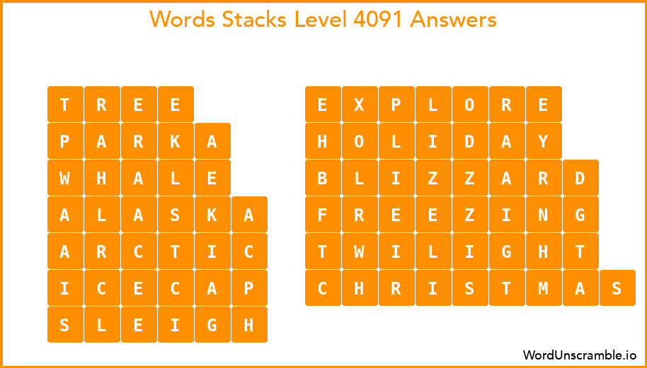 Word Stacks Level 4091 Answers