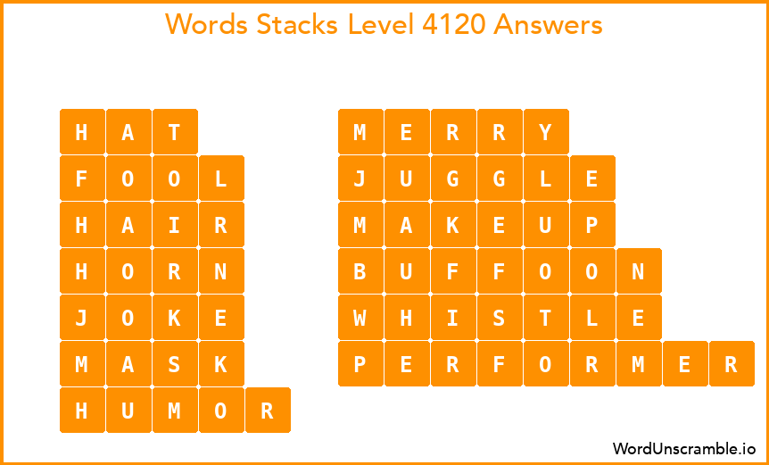 Word Stacks Level 4120 Answers