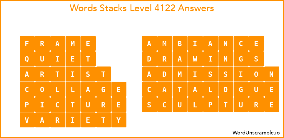 Word Stacks Level 4122 Answers