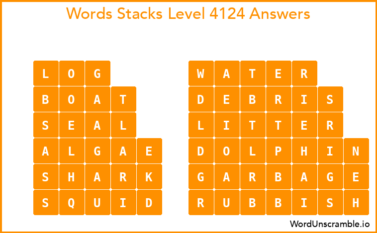 Word Stacks Level 4124 Answers