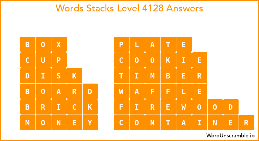 Word Stacks Level 4128 Answers