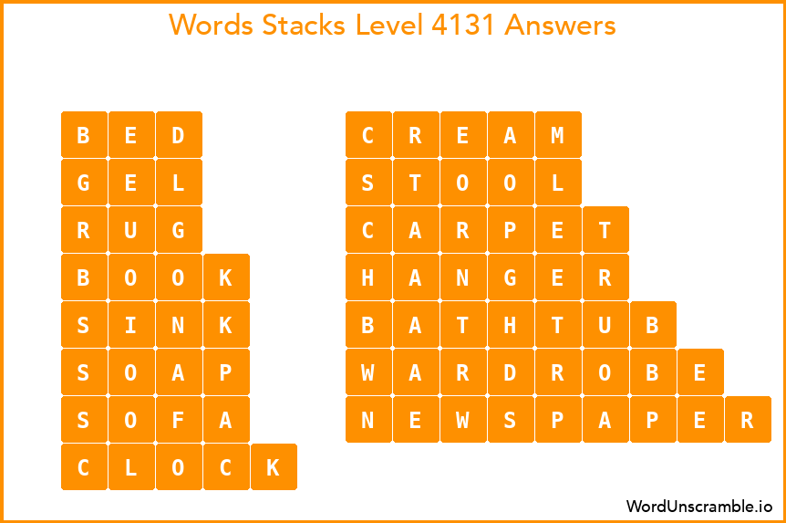 Word Stacks Level 4131 Answers