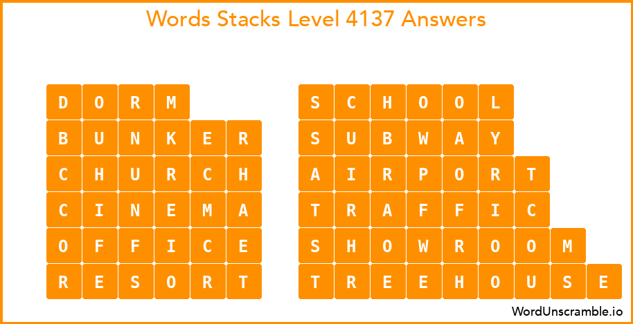 Word Stacks Level 4137 Answers