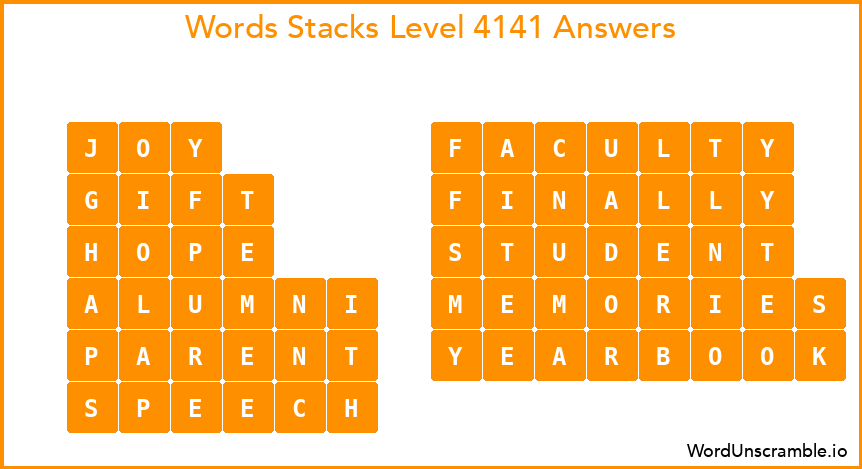 Word Stacks Level 4141 Answers