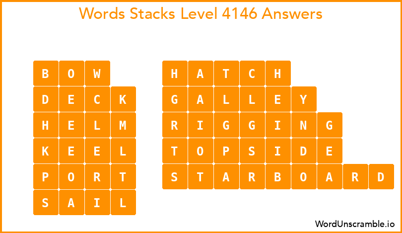 Word Stacks Level 4146 Answers