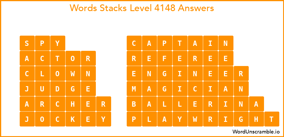 Word Stacks Level 4148 Answers