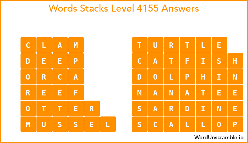 Word Stacks Level 4155 Answers