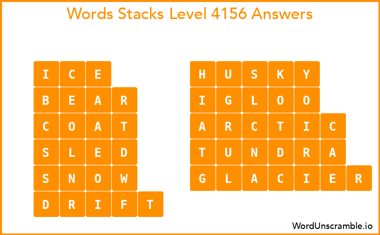Word Stacks Level 4156 Answers