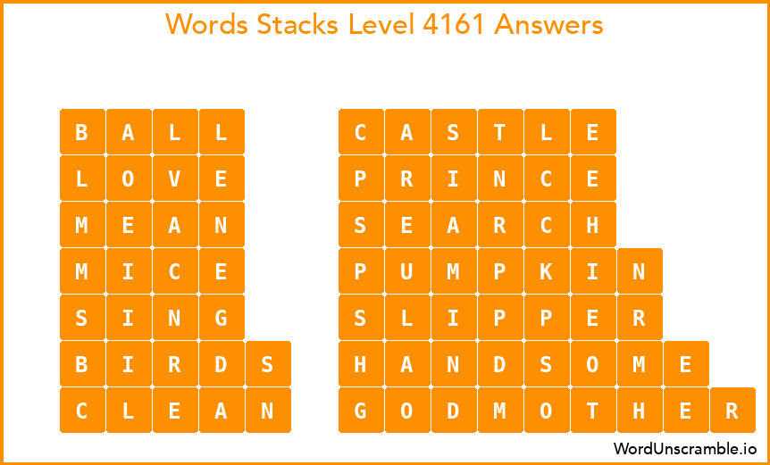 Word Stacks Level 4161 Answers