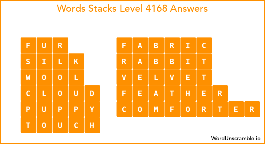 Word Stacks Level 4168 Answers