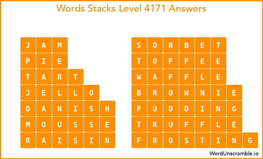 Word Stacks Level 4171 Answers