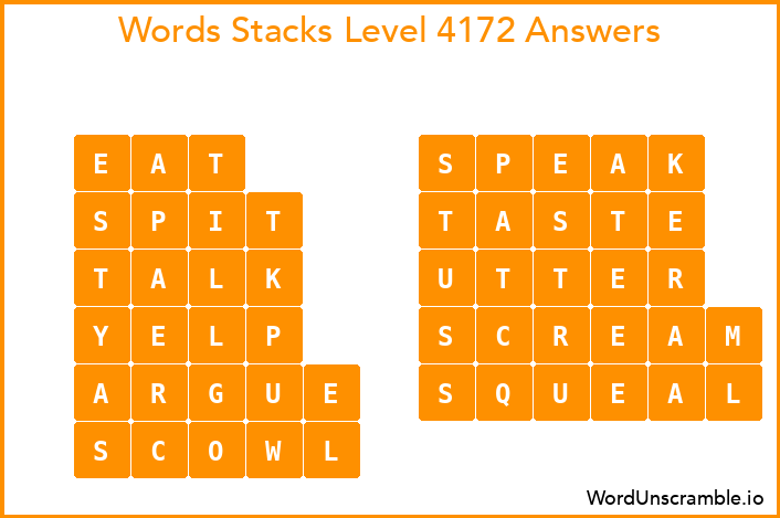 Word Stacks Level 4172 Answers