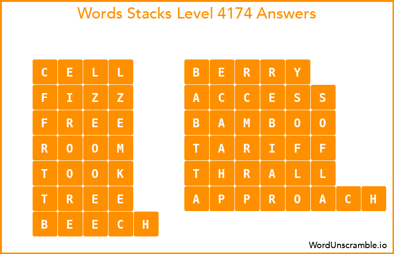 Word Stacks Level 4174 Answers