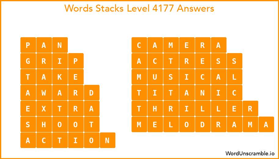 Word Stacks Level 4177 Answers