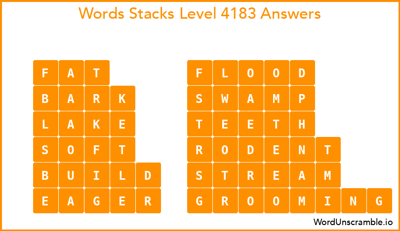 Word Stacks Level 4183 Answers