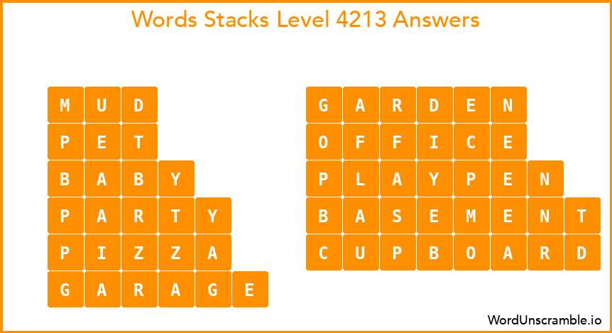 Word Stacks Level 4213 Answers