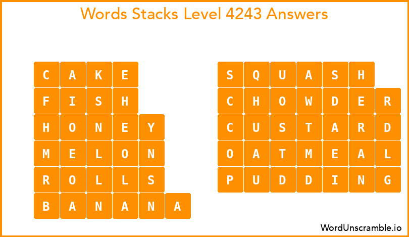 Word Stacks Level 4243 Answers