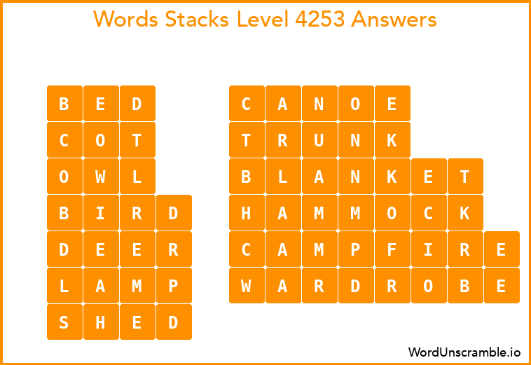 Word Stacks Level 4253 Answers