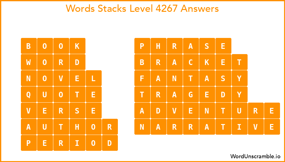 Word Stacks Level 4267 Answers